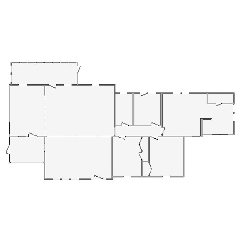 Simple interior sketch for Xactimate (2001-2500 SF). Perfect for partial renovations, such as updating floors, walls, or ceilings, without full detailing.