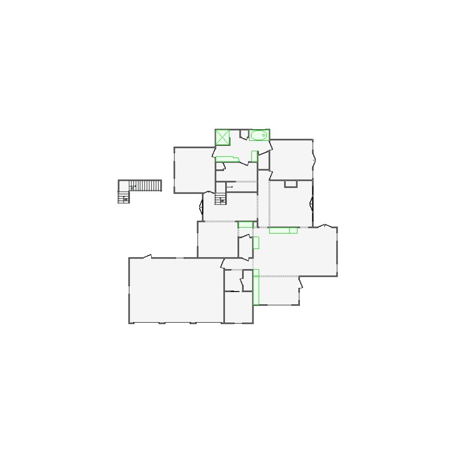 Simple interior sketch for Xactimate (5501-6000 SF). Perfect for partial renovations, such as updating floors, walls, or ceilings, without full detailing.