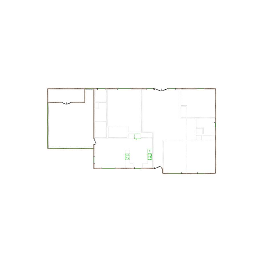Simple exterior sketch based on interior layout (2001-2500 SF), either provided by the client or created by us, suitable for estimating in Xactimate.