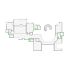 Detailed interior sketch for Xactimate (10001-12000 SF) for damage assessment and restoration. Includes doors, windows, ceilings, kitchen and bathroom symbols.