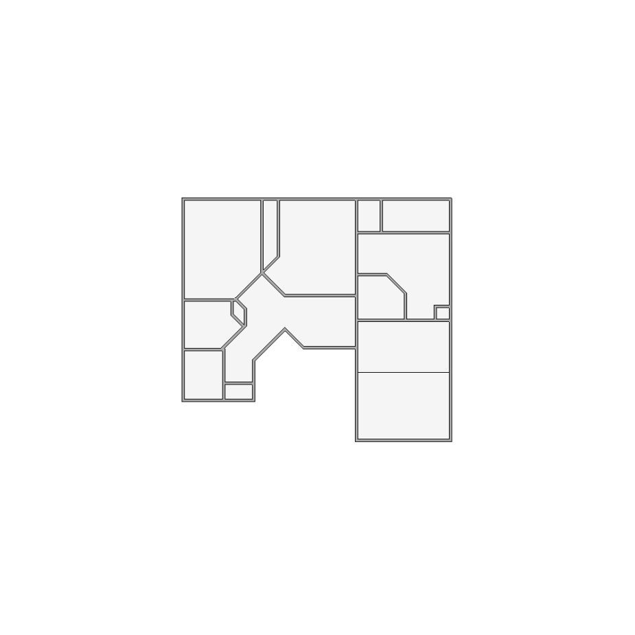 Simple interior sketch for Xactimate (2501-3000 SF). Perfect for partial renovations, such as updating floors, walls, or ceilings, without full detailing.