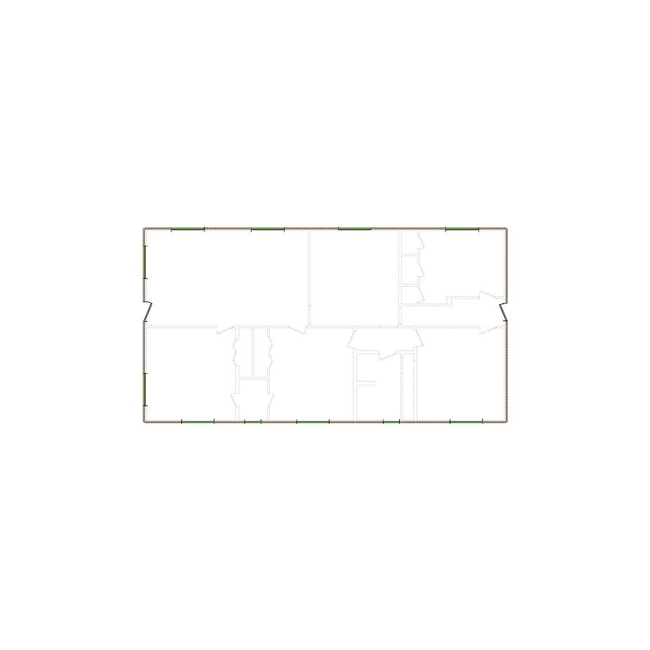 Simple exterior sketch based on interior layout (1501-2000 SF), either provided by the client or created by us, suitable for estimating in Xactimate.