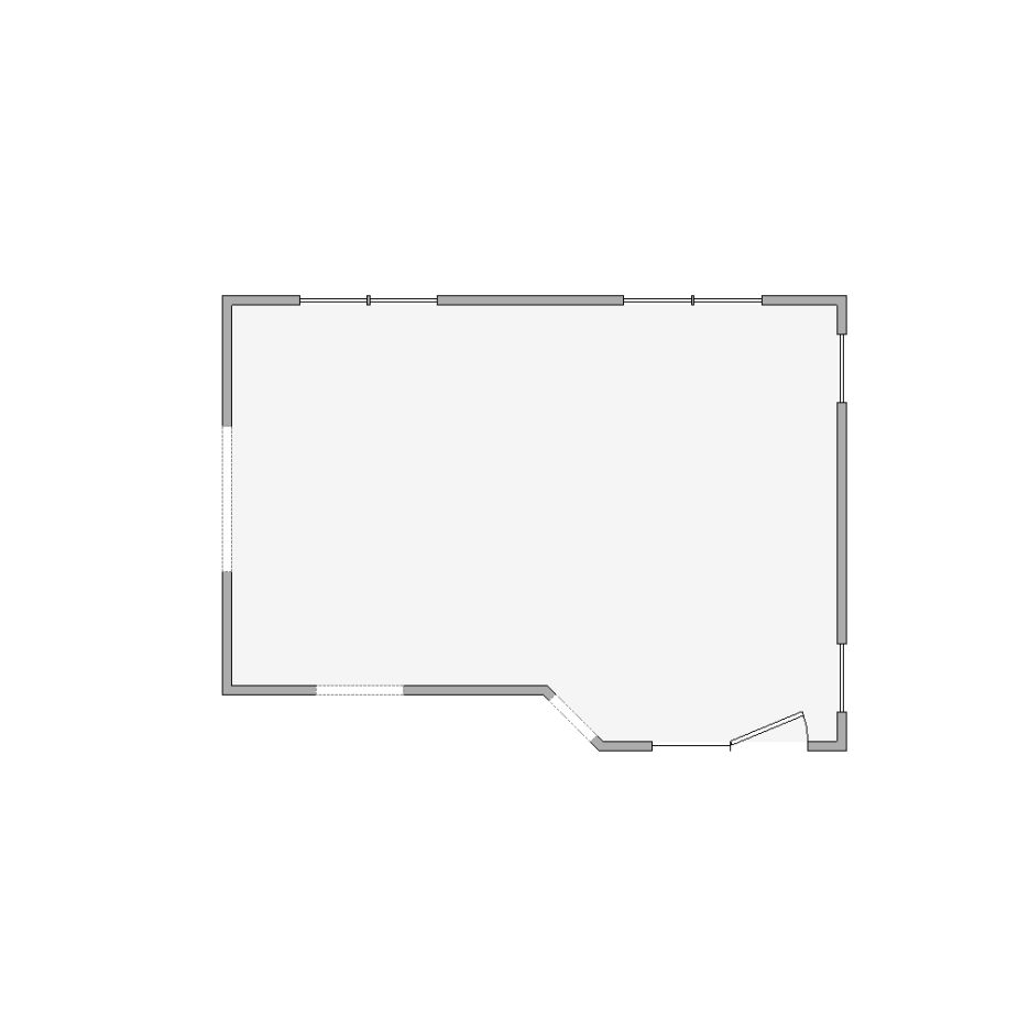 Detailed interior sketch for Xactimate (101-250 SF) for damage assessment and restoration. Includes doors, windows, ceilings, kitchen and bathroom symbols.