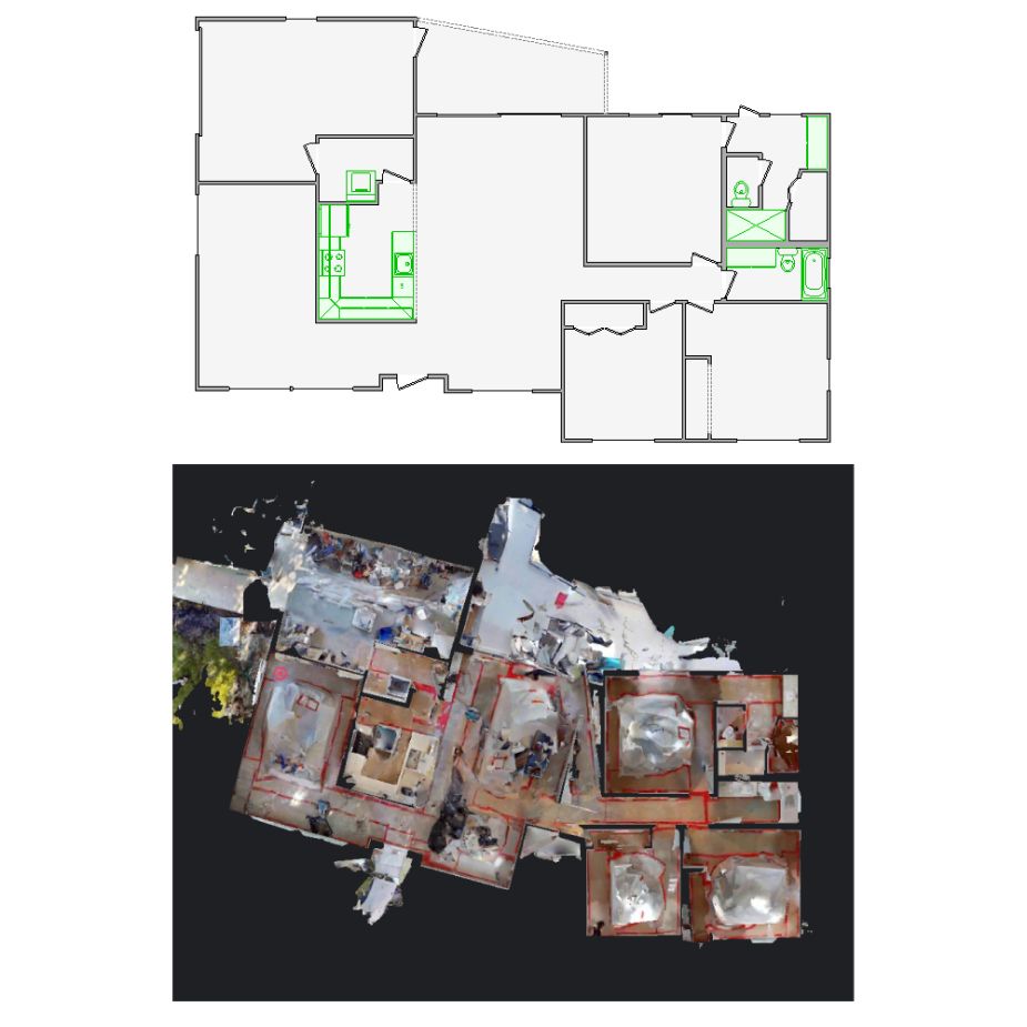 Expertly crafted interior sketches from distorted Matterport scans (1001-2000 SF) for Xactimate. Ensuring precise layouts for claims and repairs.