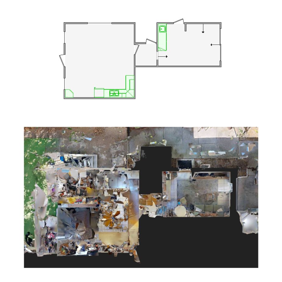 Expertly crafted interior sketches from distorted Matterport scans (1001-2000 SF) for Xactimate. Ensuring precise layouts for claims and repairs.