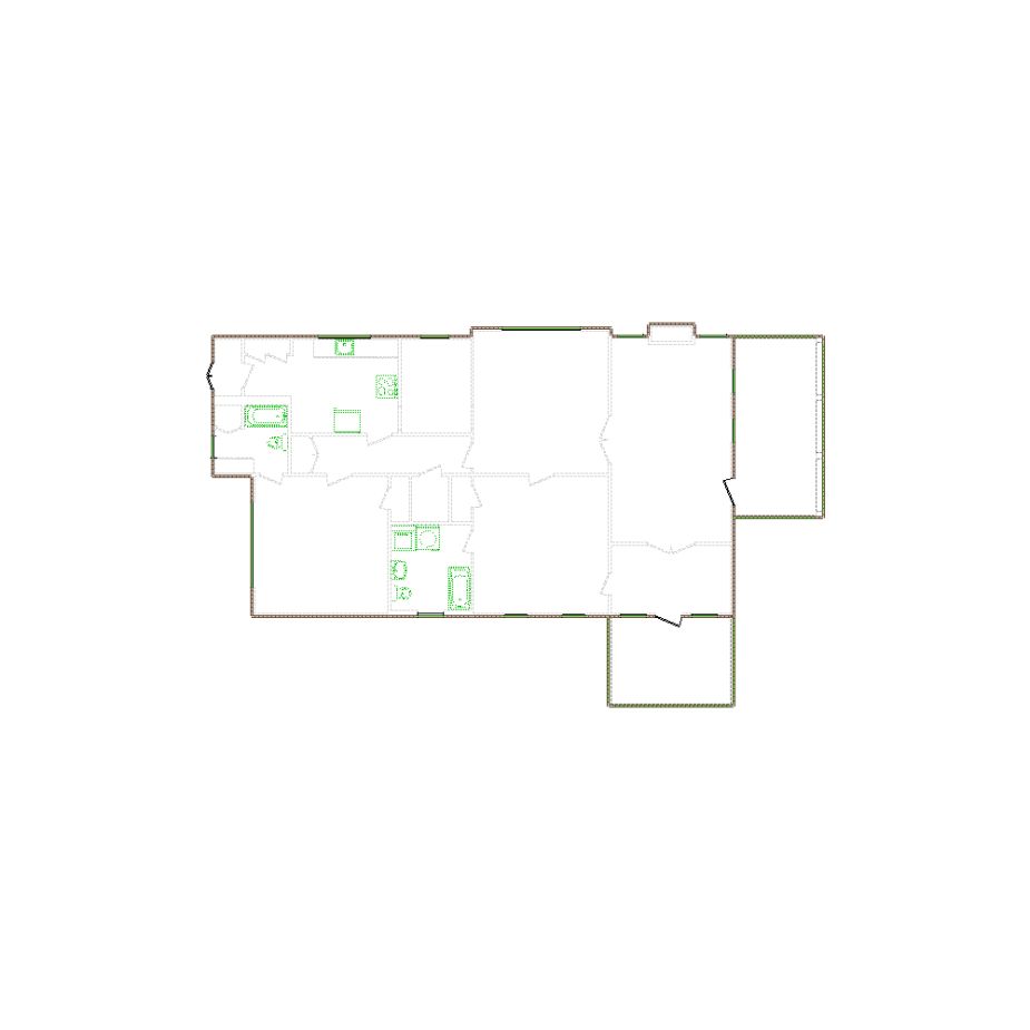 Detailed exterior sketch (2001-2500 SF) based on interior layout provided by the client or created by us. Suitable for siding, paint, and wall estimates.