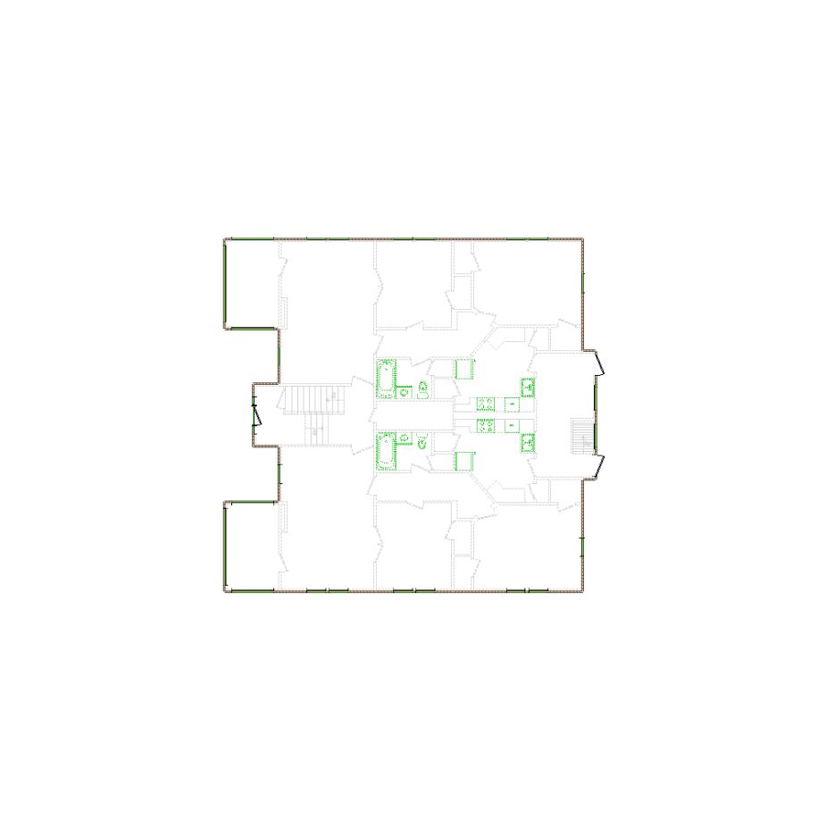 Detailed exterior sketch (4501-5000 SF) based on interior layout provided by the client or created by us. Suitable for siding, paint, and wall estimates.