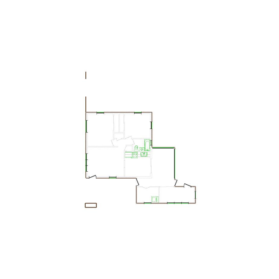 Detailed exterior sketch (751-1000 SF) based on interior layout provided by the client or created by us. Suitable for siding, paint, and wall estimates.