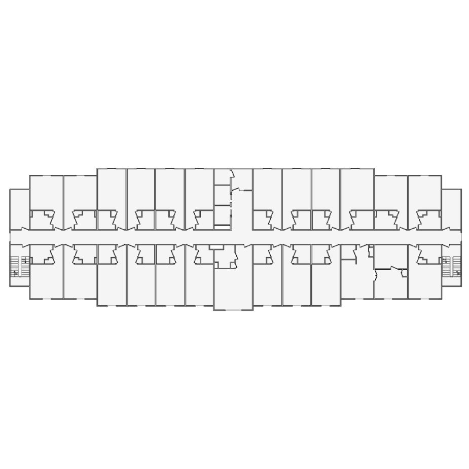Detailed commercial interior sketch for Xactimate (36001-45000 SF). Accurate layouts for damage assessment, insurance claims, and restoration projects.