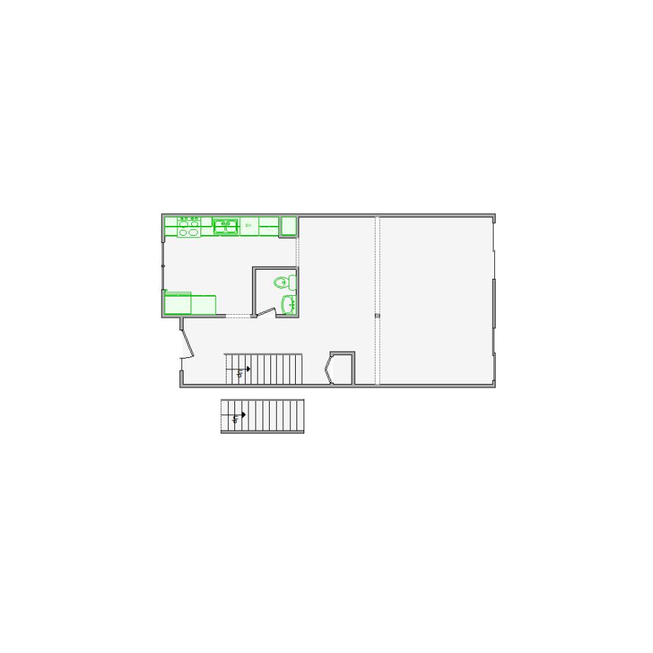 Detailed interior sketch for Xactimate (2001-2500 SF) for damage assessment and restoration. Includes doors, windows, ceilings, kitchen and bathroom symbols.