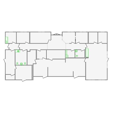Detailed commercial interior sketch for Xactimate (3001-3500 SF). Accurate layouts for damage assessment, insurance claims, and restoration projects.