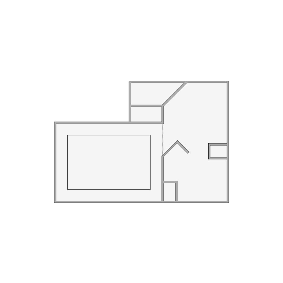 Simple interior sketch for Xactimate (501-1000 SF). Perfect for partial renovations, such as updating floors, walls, or ceilings, without full detailing.