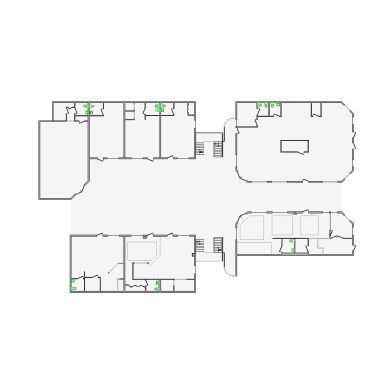 Detailed commercial interior sketch for Xactimate (20001-24000 SF). Accurate layouts for damage assessment, insurance claims, and restoration projects.