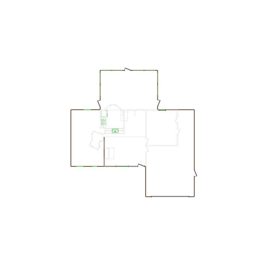 Detailed exterior sketch (1001-1500 SF) based on interior layout provided by the client or created by us. Suitable for siding, paint, and wall estimates.