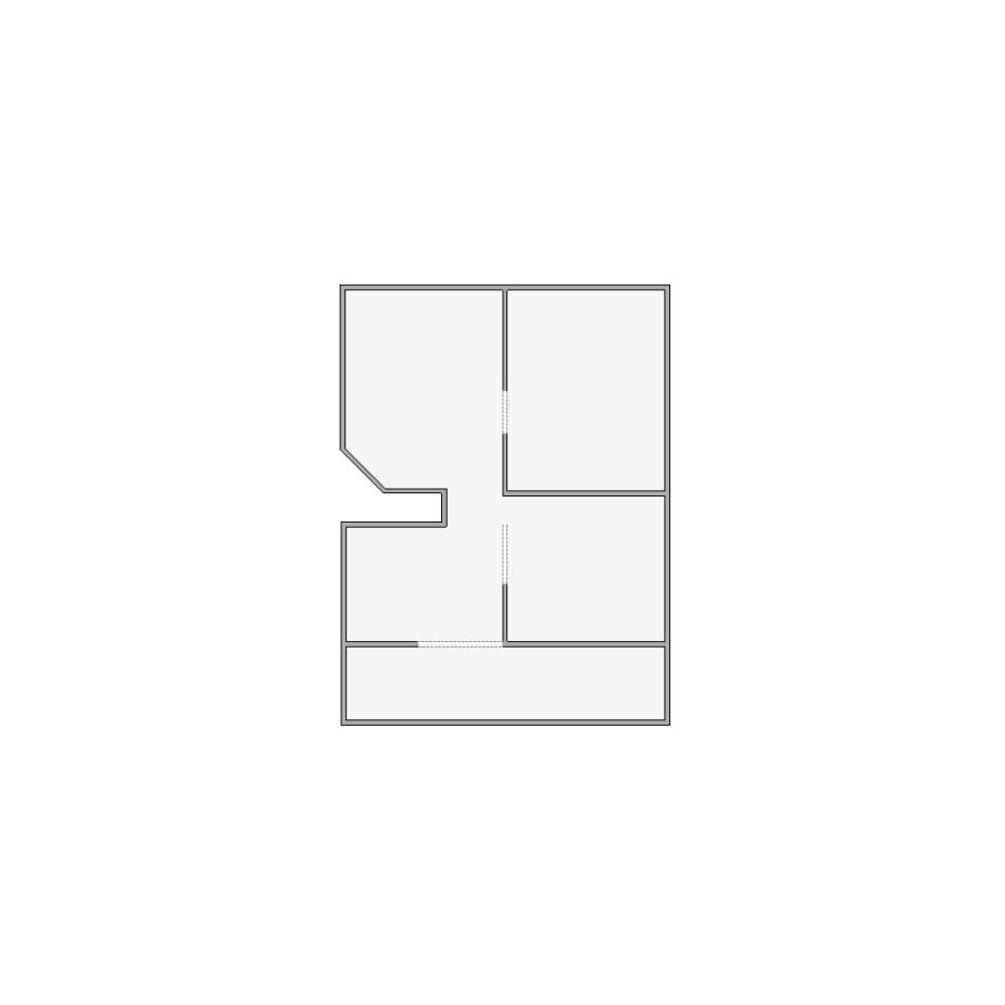 Simple interior sketch for Xactimate (251-500 SF). Perfect for partial renovations, such as updating floors, walls, or ceilings, without full detailing.
