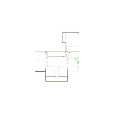 Detailed exterior sketch (3501-4000 SF) based on interior layout provided by the client or created by us. Suitable for siding, paint, and wall estimates.