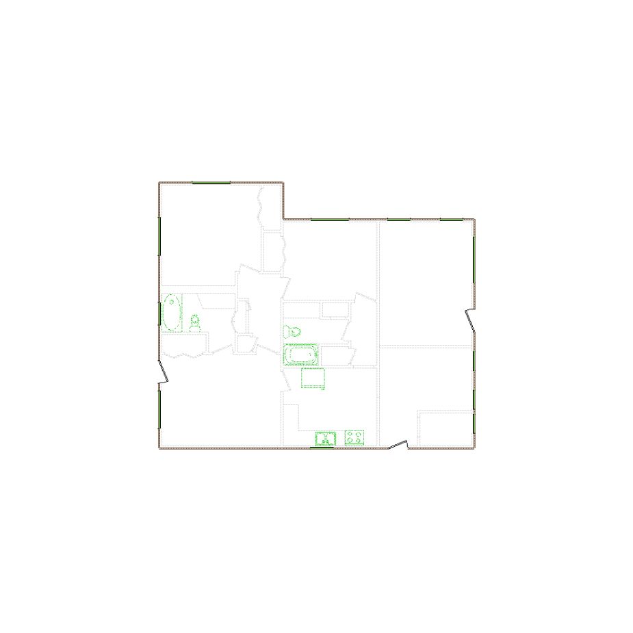Detailed exterior sketch (1001-1500 SF) based on interior layout provided by the client or created by us. Suitable for siding, paint, and wall estimates.