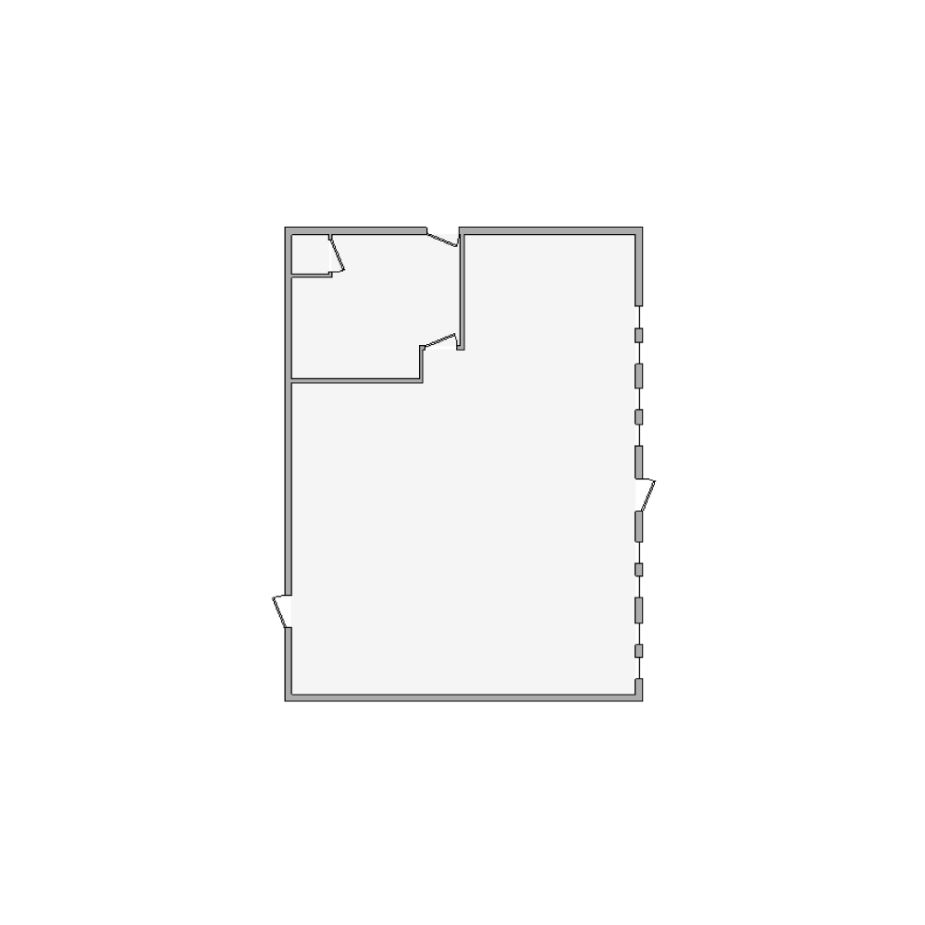 Detailed commercial interior sketch for Xactimate (1001-1500 SF). Accurate layouts for damage assessment, insurance claims, and restoration projects.