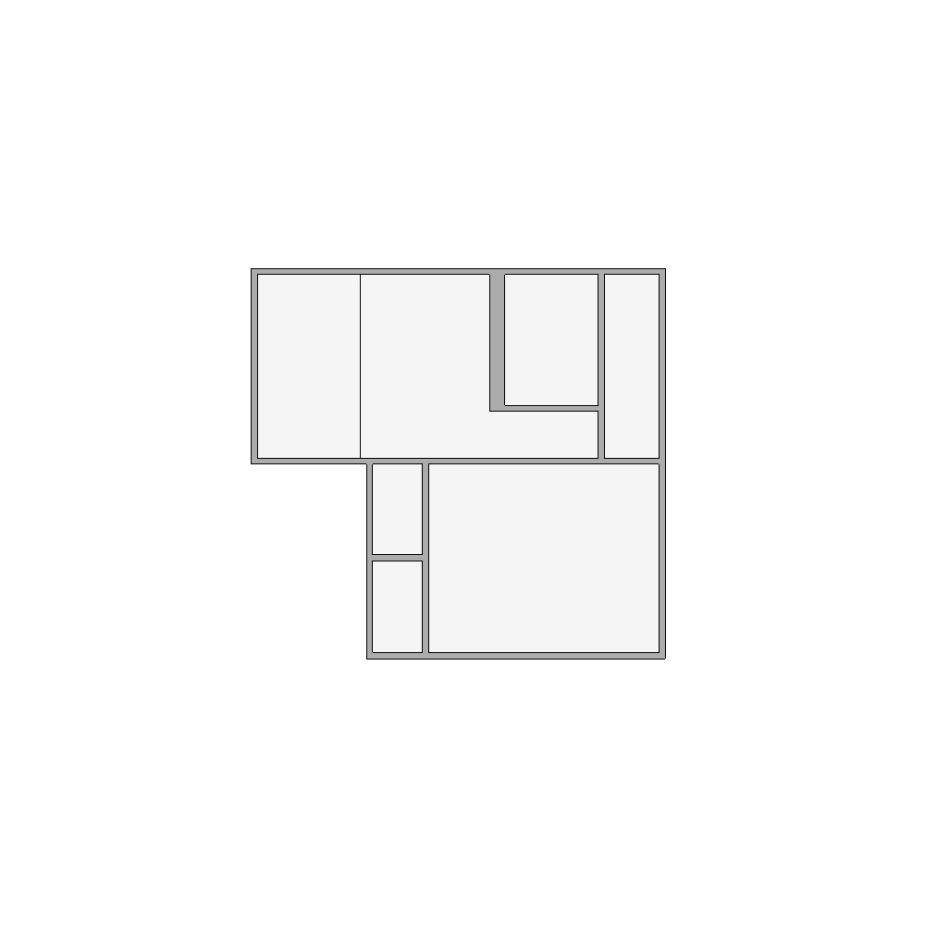 Simple interior sketch for Xactimate (1001-1500 SF). Perfect for partial renovations, such as updating floors, walls, or ceilings, without full detailing.