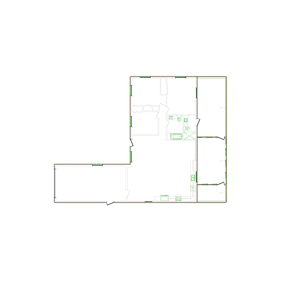 Detailed exterior sketch (2001-2500 SF) based on interior layout provided by the client or created by us. Suitable for siding, paint, and wall estimates.