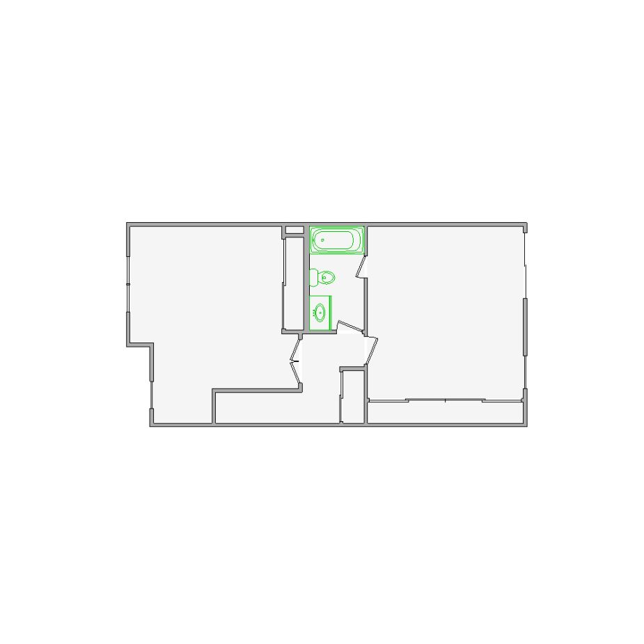Detailed interior sketch for Xactimate (2001-2500 SF) for damage assessment and restoration. Includes doors, windows, ceilings, kitchen and bathroom symbols.