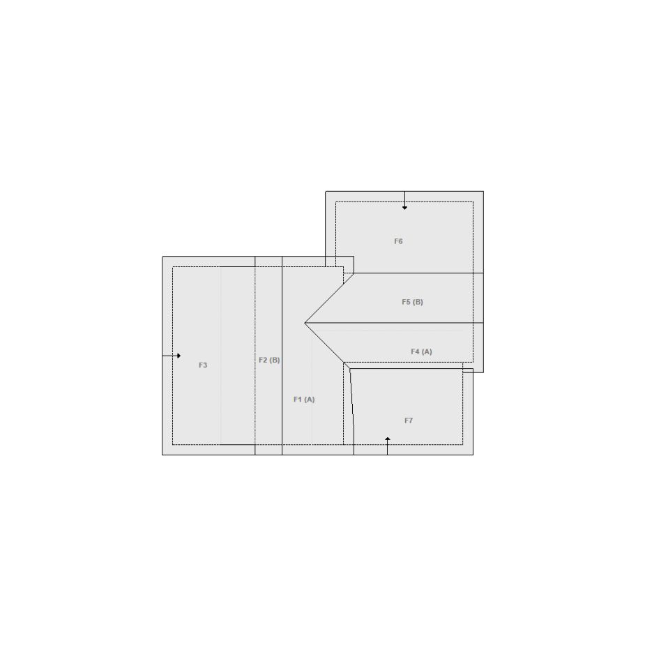 Roof sketch of a residential structure with a roof area (11-20 SQ), ideal for damage assessment and restoration purposes in Xactimate.