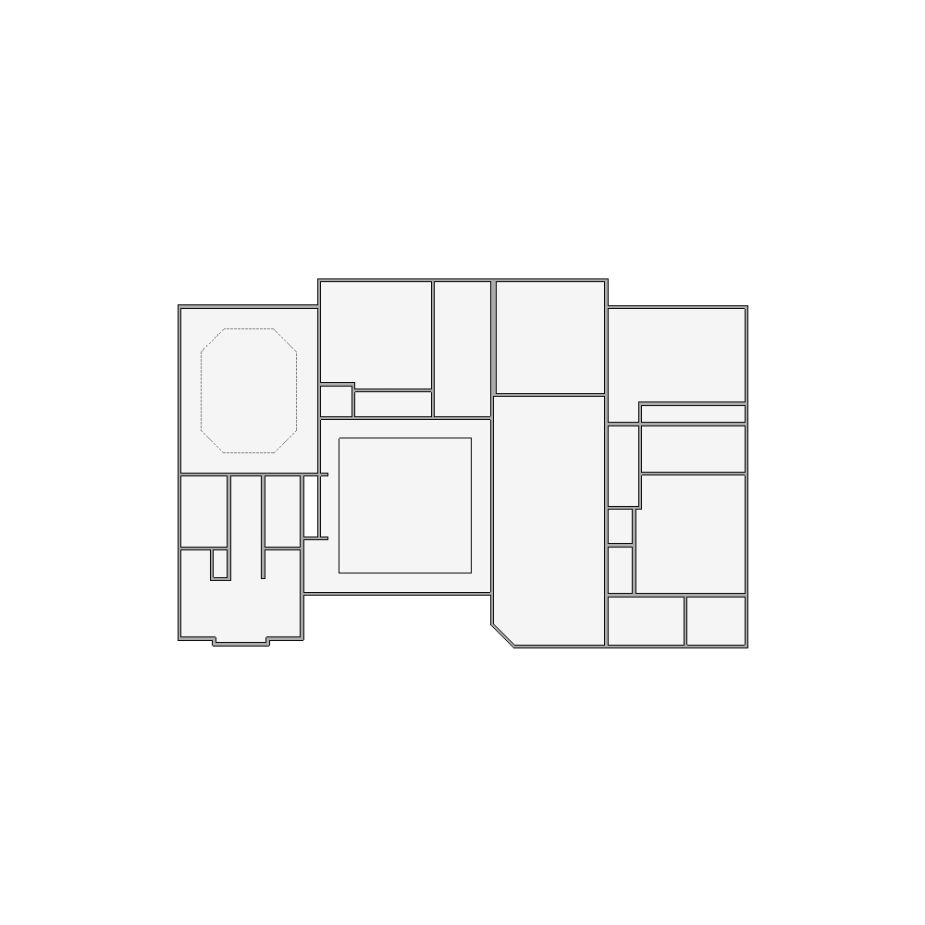 Simple interior sketch for Xactimate (2001-2500 SF). Perfect for partial renovations, such as updating floors, walls, or ceilings, without full detailing.