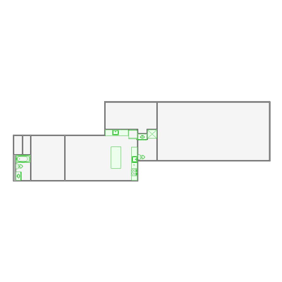 Simple interior sketch for Xactimate (4001-4500 SF). Perfect for partial renovations, such as updating floors, walls, or ceilings, without full detailing.