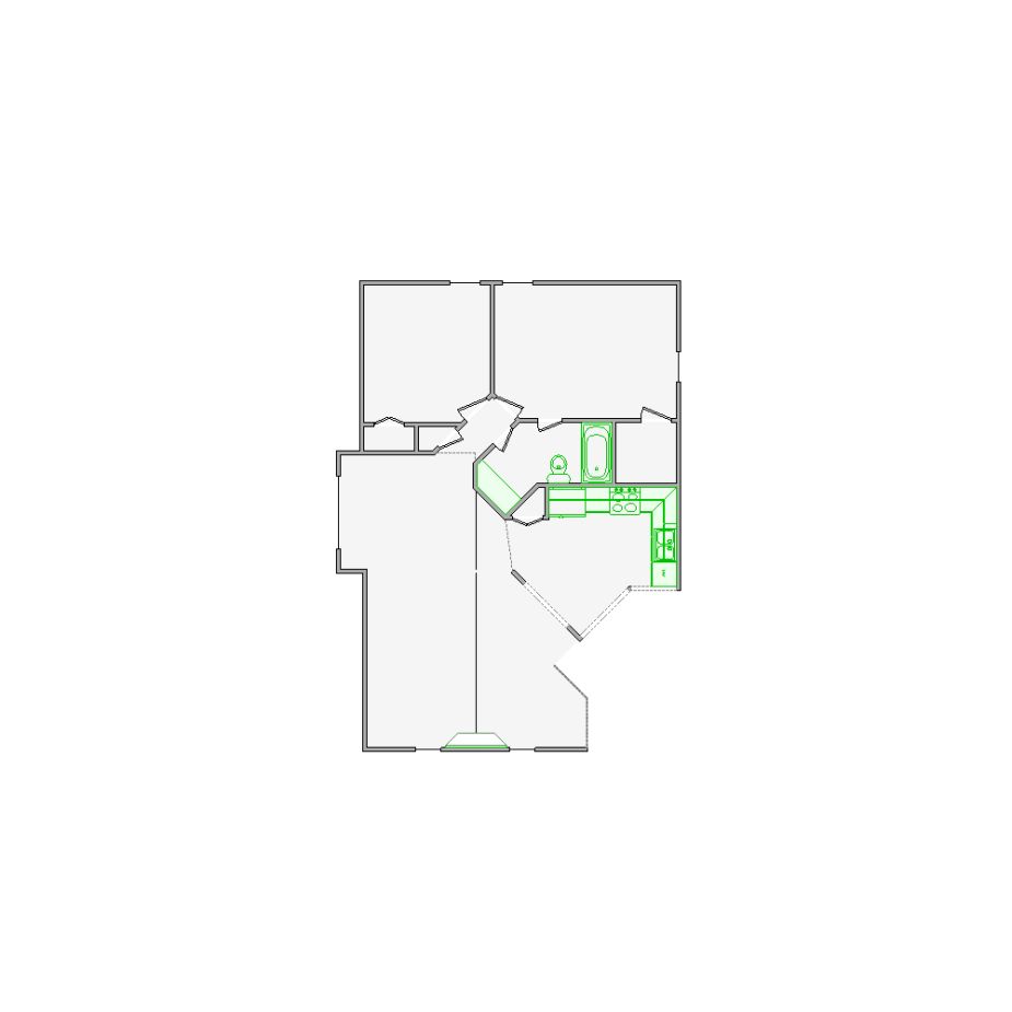 Detailed interior sketch for Xactimate (2001-2500 SF) for damage assessment and restoration. Includes doors, windows, ceilings, kitchen and bathroom symbols.