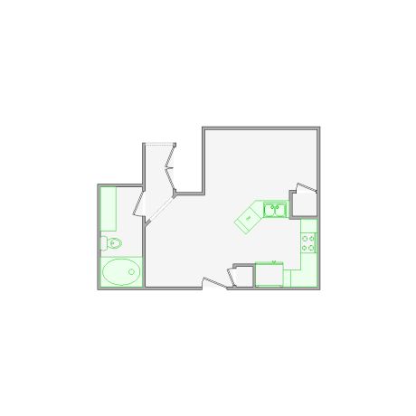 Simple interior sketch for Xactimate (251-500 SF). Perfect for partial renovations, such as updating floors, walls, or ceilings, without full detailing.