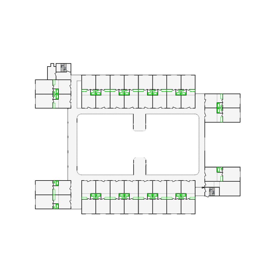 Detailed commercial interior sketch for Xactimate (45001-53000 SF). Accurate layouts for damage assessment, insurance claims, and restoration projects.