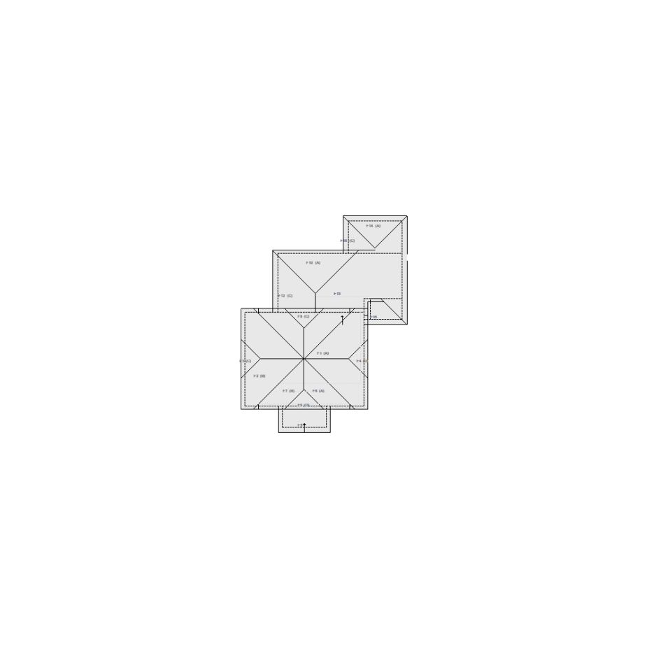 Roof sketch of a residential structure with a roof area (21-30 SQ), ideal for damage assessment and restoration purposes in Xactimate.
