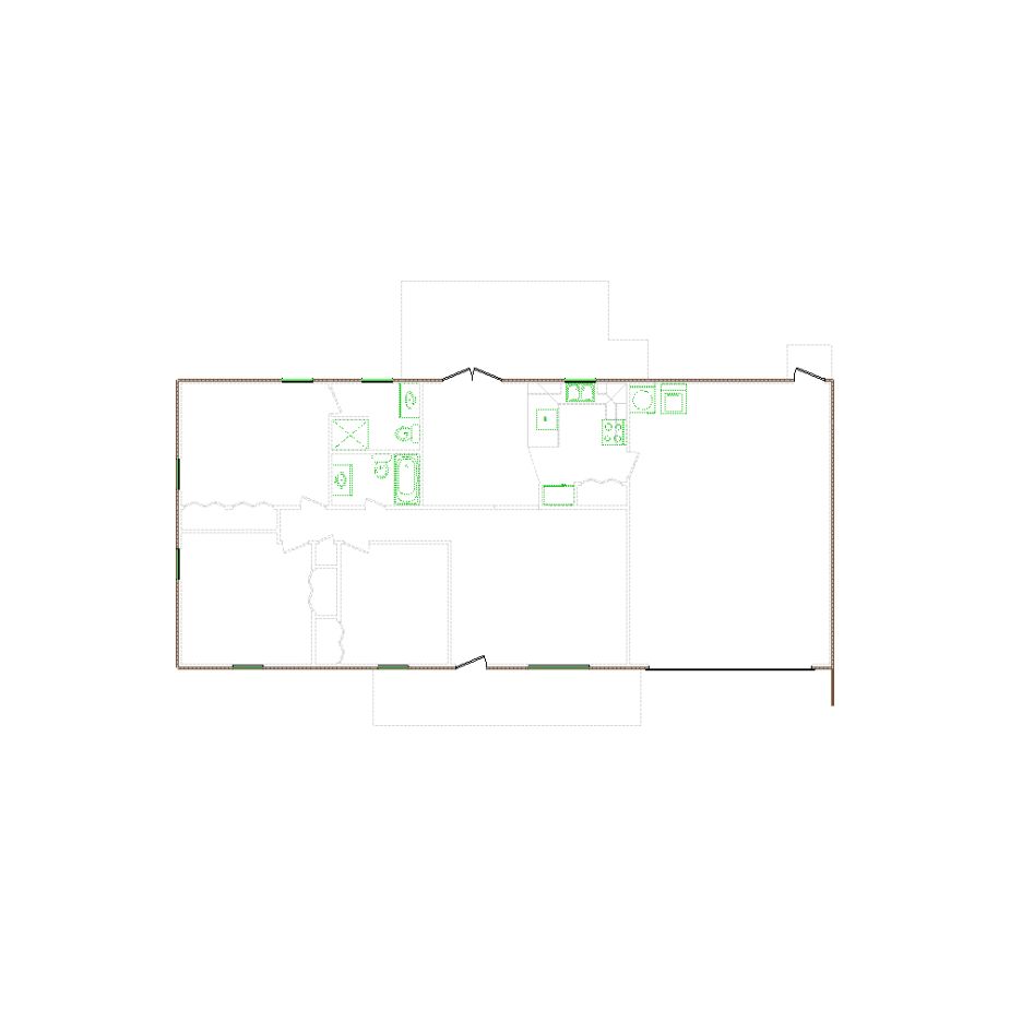 Detailed exterior sketch (1501-2000 SF) based on interior layout provided by the client or created by us. Suitable for siding, paint, and wall estimates.