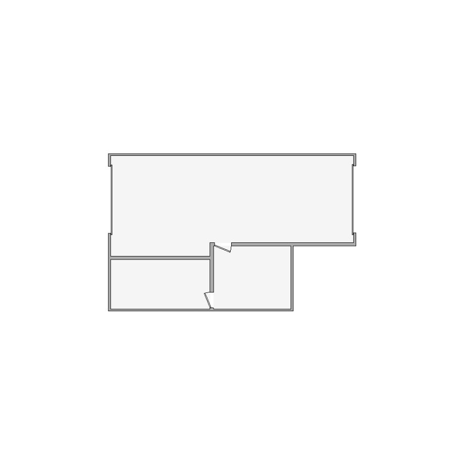 Detailed interior sketch for Xactimate (501-1000 SF) for damage assessment and restoration. Includes doors, windows, ceilings, kitchen and bathroom symbols.