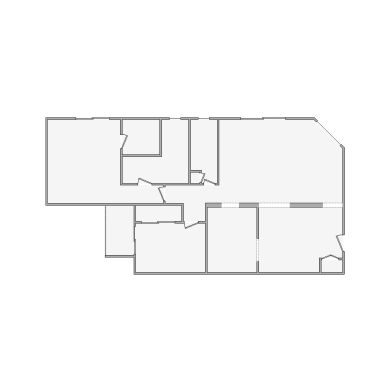 Simple interior sketch for Xactimate (1001-1500 SF). Perfect for partial renovations, such as updating floors, walls, or ceilings, without full detailing.