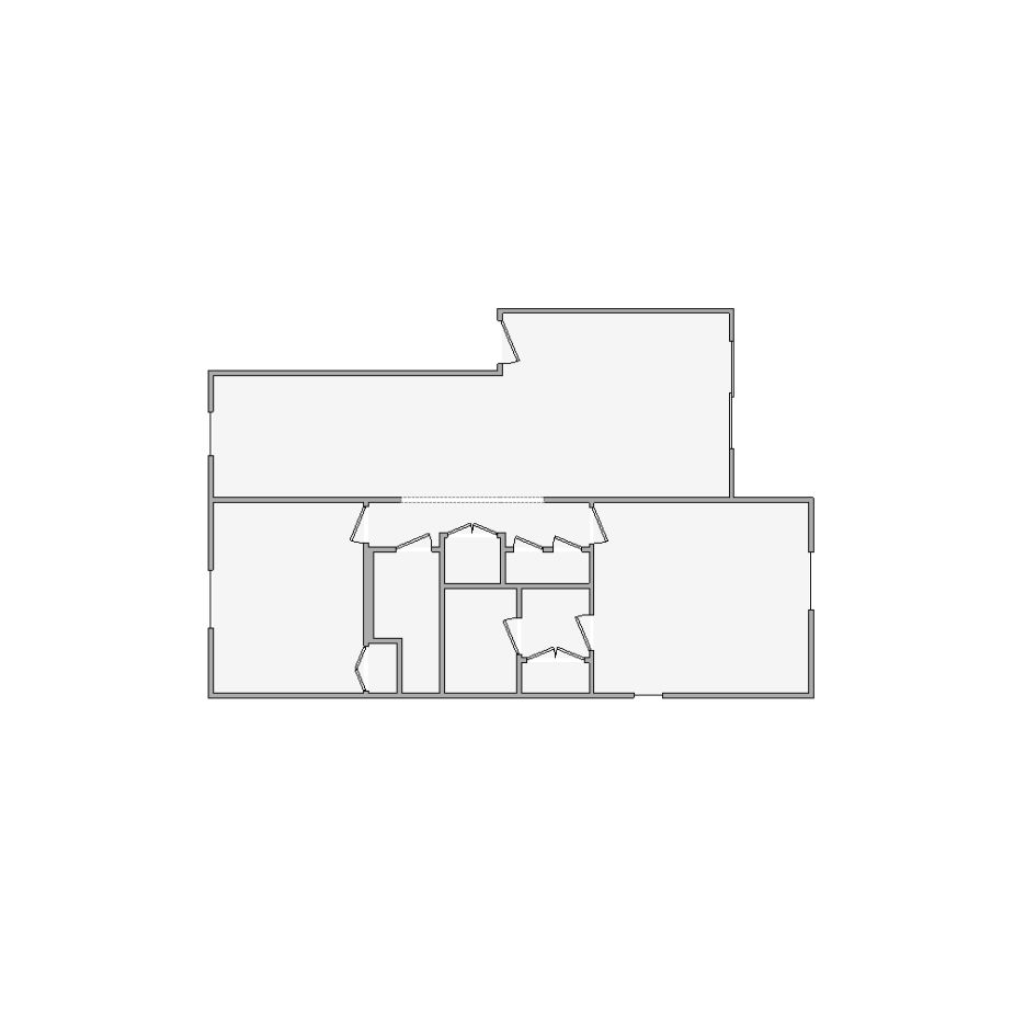 Simple interior sketch for Xactimate (501-1000 SF). Perfect for partial renovations, such as updating floors, walls, or ceilings, without full detailing.