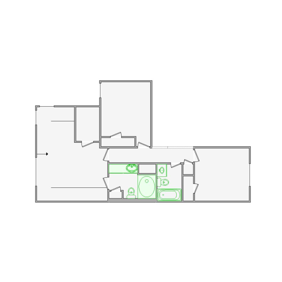 Detailed interior sketch for Xactimate (1501-2000 SF) for damage assessment and restoration. Includes doors, windows, ceilings, kitchen and bathroom symbols.