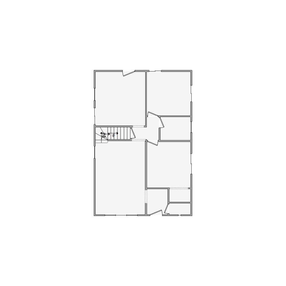 Simple interior sketch for Xactimate (2001-2500 SF). Perfect for partial renovations, such as updating floors, walls, or ceilings, without full detailing.