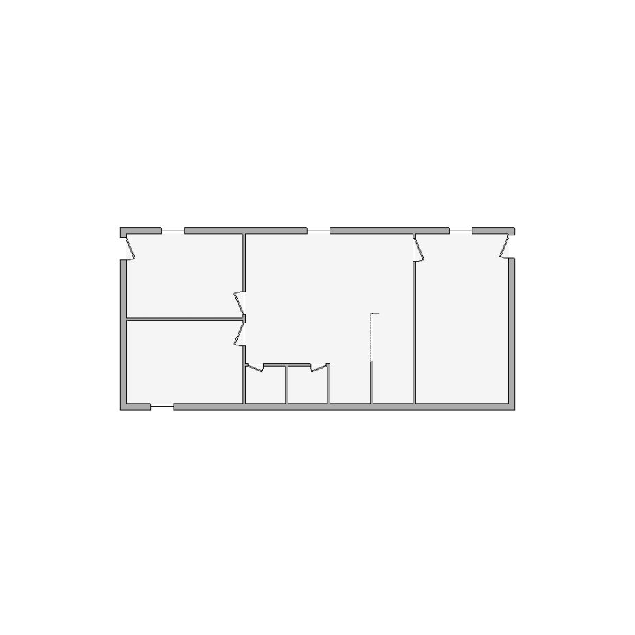 Detailed commercial interior sketch for Xactimate (501-1000 SF). Accurate layouts for damage assessment, insurance claims, and restoration projects.