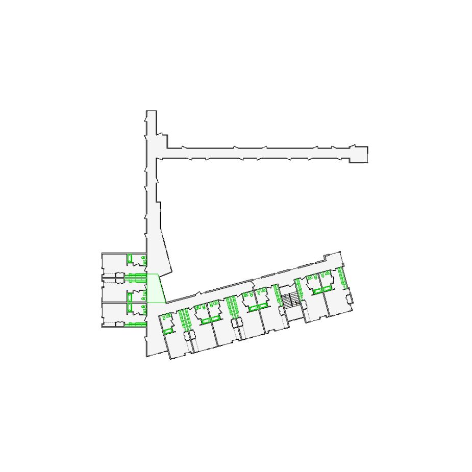 Detailed commercial interior sketch for Xactimate (20001-24000 SF). Accurate layouts for damage assessment, insurance claims, and restoration projects.