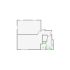 Detailed interior sketch for Xactimate (501-1000 SF) for damage assessment and restoration. Includes doors, windows, ceilings, kitchen and bathroom symbols.
