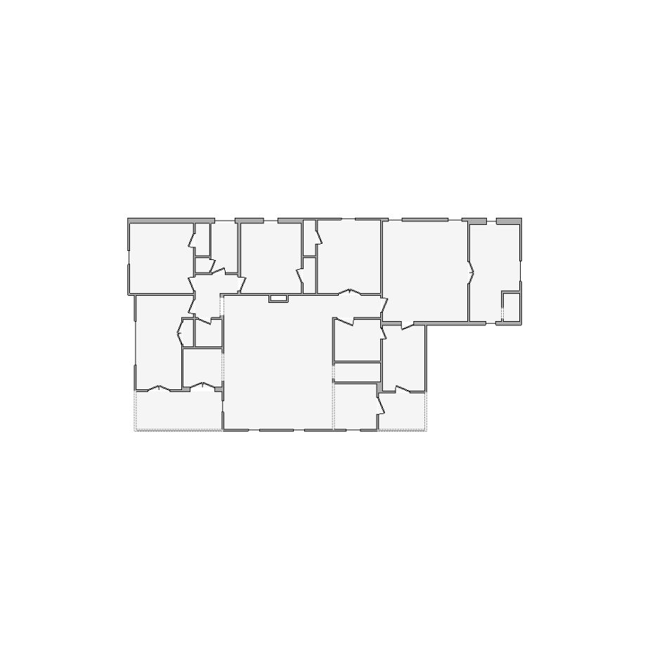 Simple interior sketch for Xactimate (2001-2500 SF). Perfect for partial renovations, such as updating floors, walls, or ceilings, without full detailing.