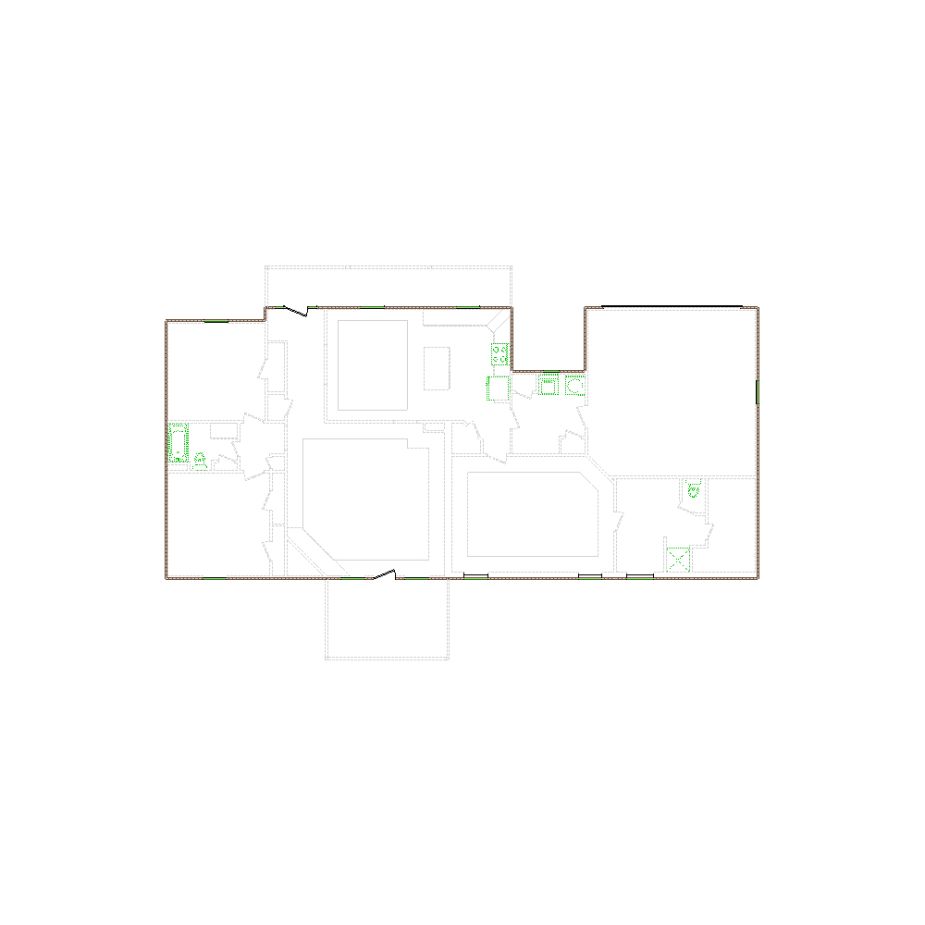 Detailed exterior sketch (2001-2500 SF) based on interior layout provided by the client or created by us. Suitable for siding, paint, and wall estimates.