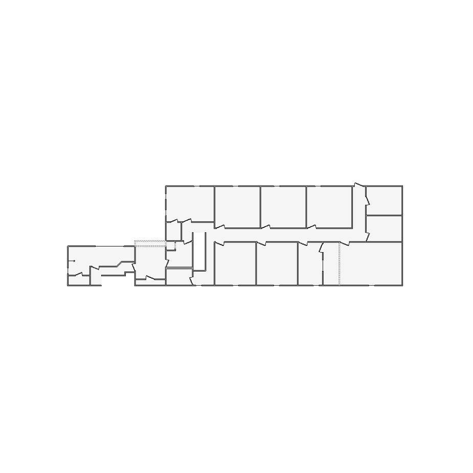 Detailed commercial interior sketch for Xactimate (3001-3500 SF). Accurate layouts for damage assessment, insurance claims, and restoration projects.