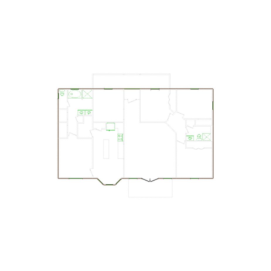 Detailed exterior sketch (1501-2000 SF) based on interior layout provided by the client or created by us. Suitable for siding, paint, and wall estimates.