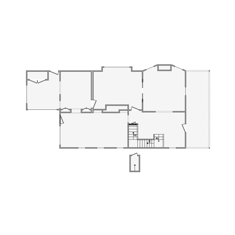 Simple interior sketch for Xactimate (4001-4500 SF). Perfect for partial renovations, such as updating floors, walls, or ceilings, without full detailing.