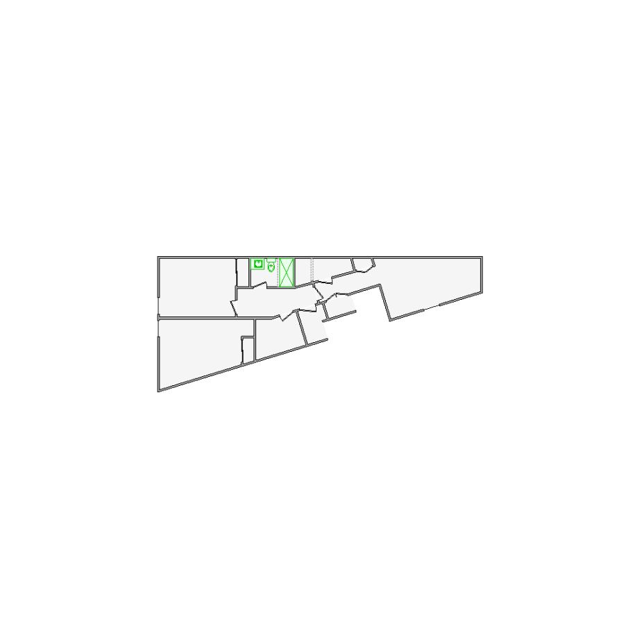 Detailed interior sketch for Xactimate (1501-2000 SF) for damage assessment and restoration. Includes doors, windows, ceilings, kitchen and bathroom symbols.