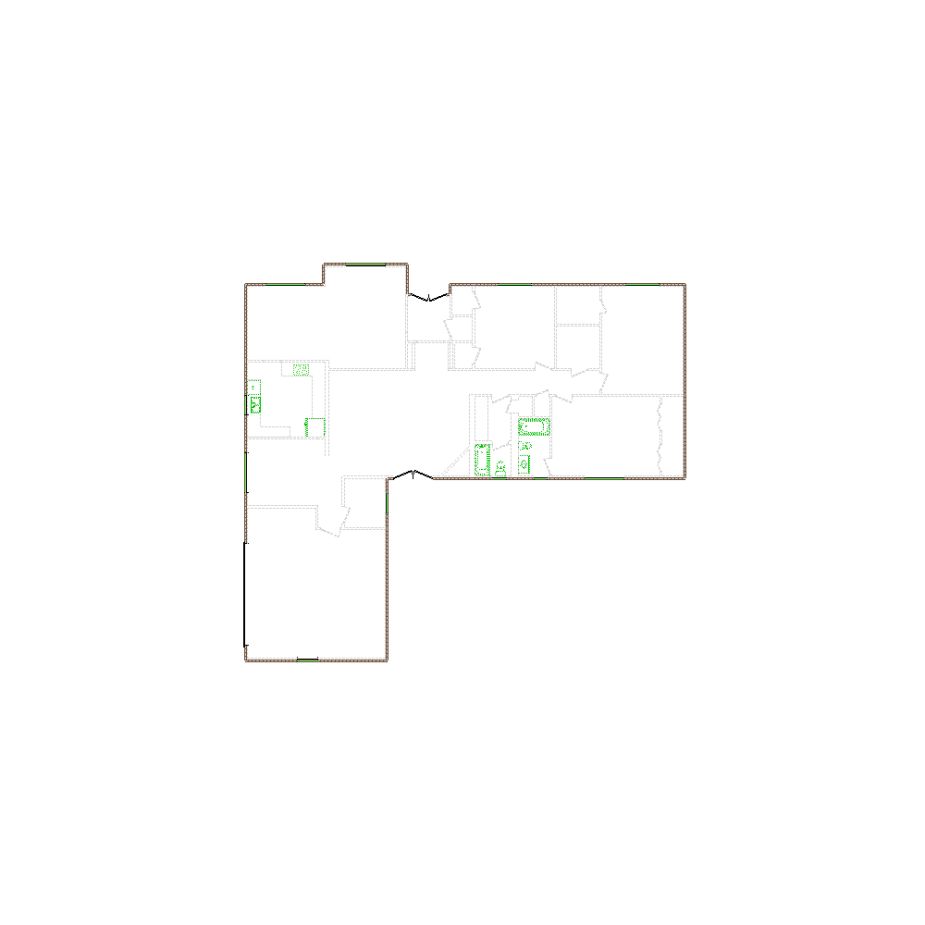 Detailed exterior sketch (2001-2500 SF) based on interior layout provided by the client or created by us. Suitable for siding, paint, and wall estimates.