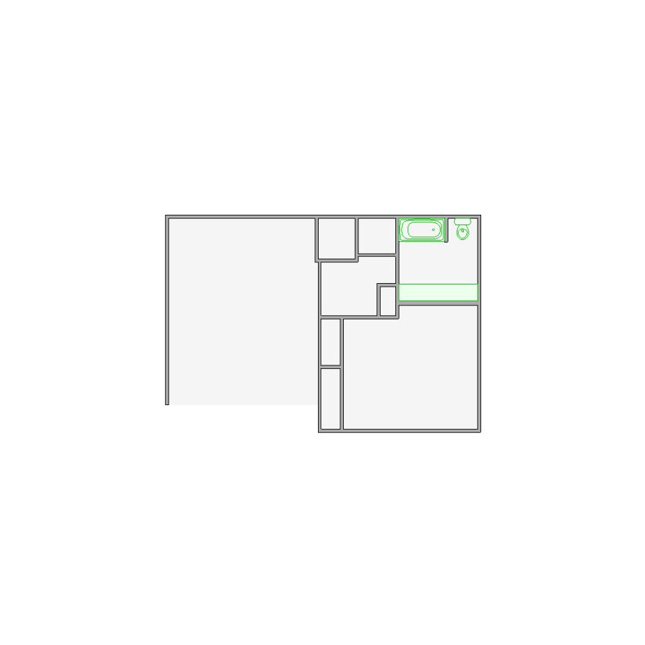 Simple interior sketch for Xactimate (501-1000 SF). Perfect for partial renovations, such as updating floors, walls, or ceilings, without full detailing.