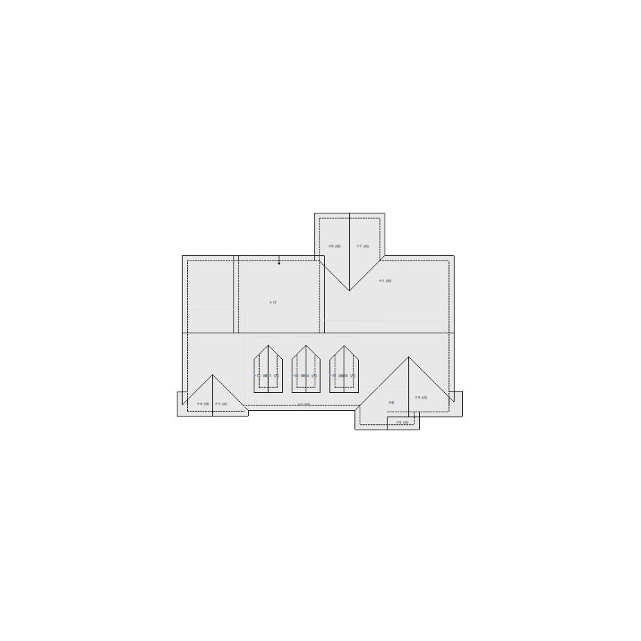 Roof sketch of a residential structure with a roof area (31-40 SQ), ideal for damage assessment and restoration purposes in Xactimate.